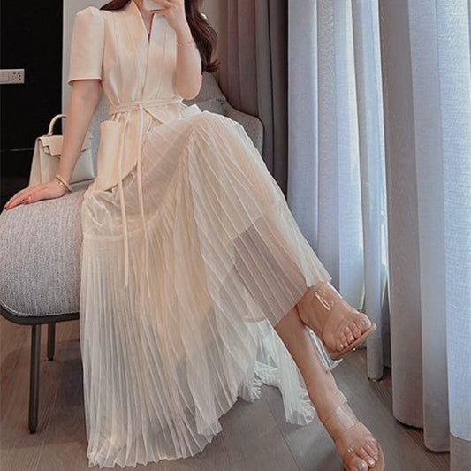 Women's Hong Kong Style Classic Style Suit Skirt Two-piece Suit