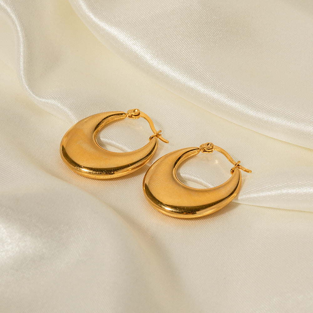 18K Gold Classic Fashion U-shaped Design Versatile Earrings