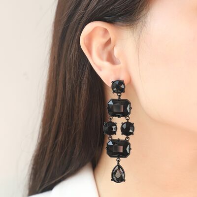 Geometric Zircon Alloy Earrings