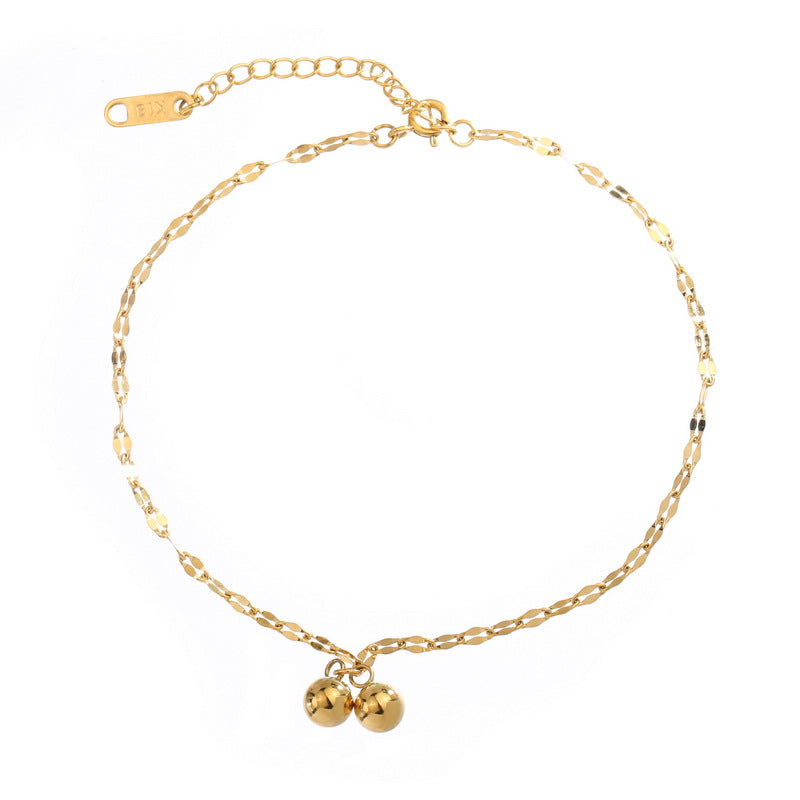 18k Gold Fashion Personality Small Ball Starry Design Mori All-Match Anklet