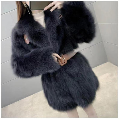 Women's Faux Fox Fur Fur Winter Coat