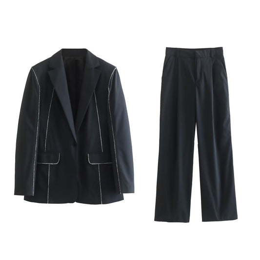 Women's Straight Fit Long Blazer Set