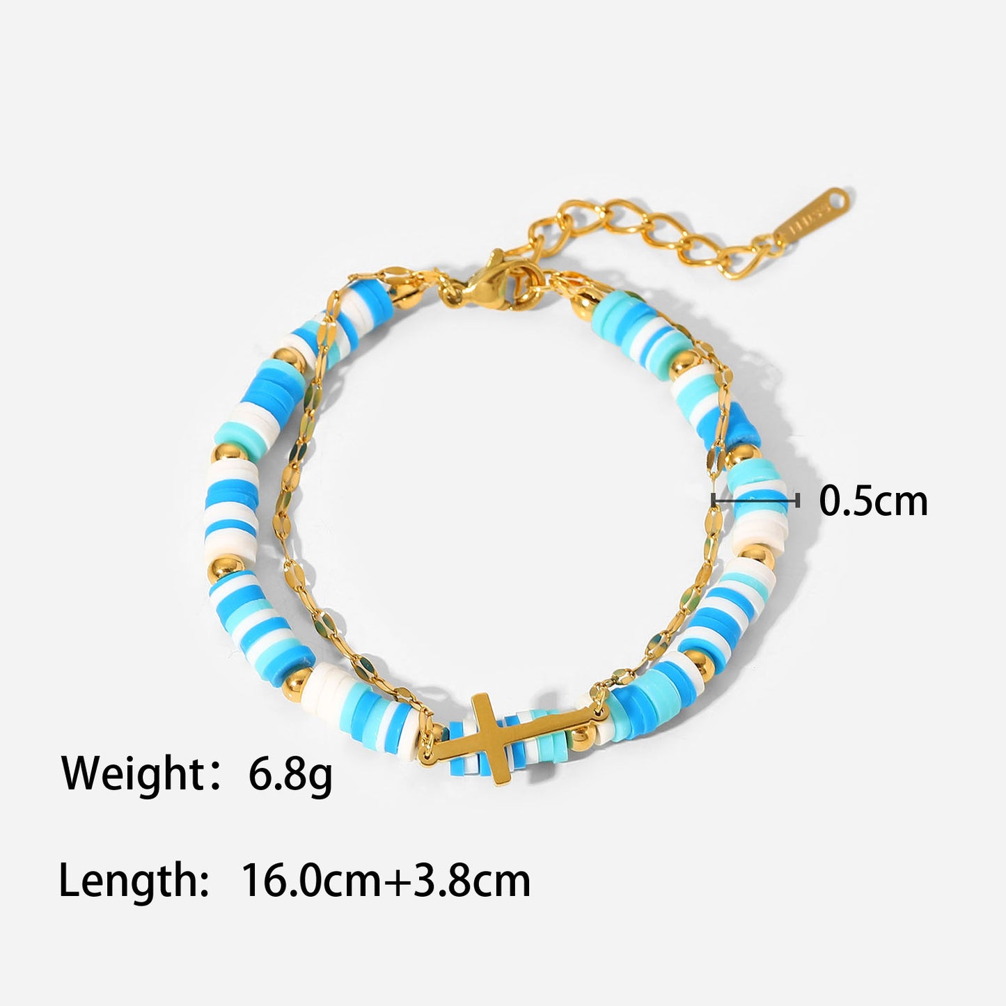 18K Gold Exquisite and Fashionable Soft Clay Colorful Ring Design Versatile Bracelet