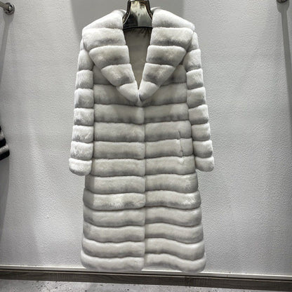 Veste en fourrure à col montant minimaliste et polyvalente pour femme