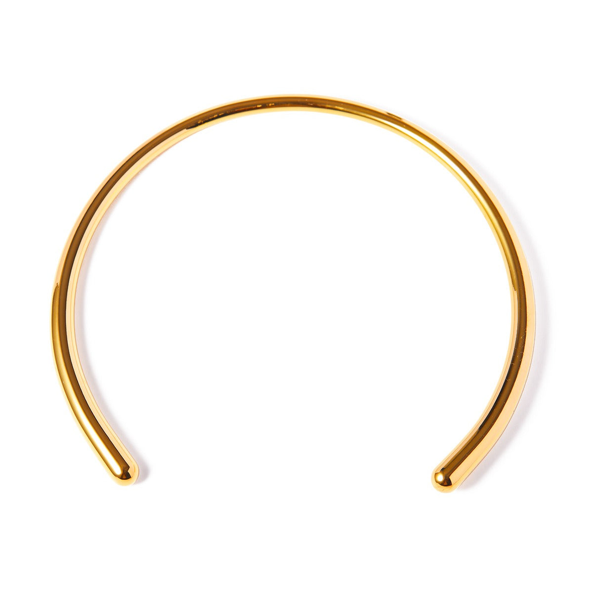 18K gold simple retro curved design necklace