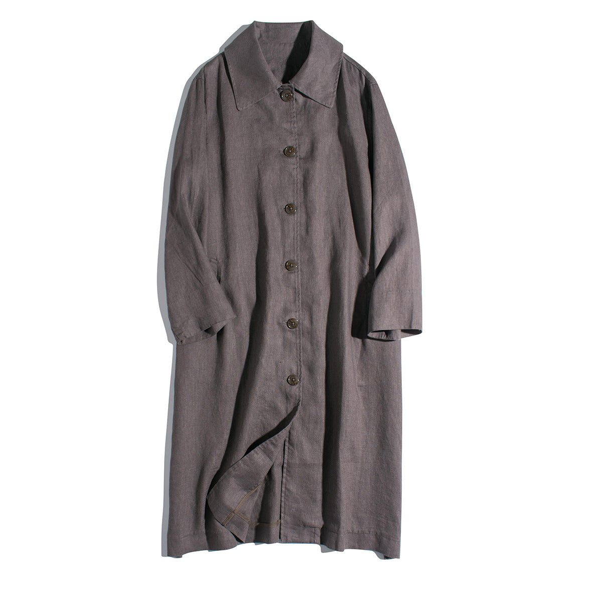 Women's Cotton And Linen Art Loose Lapels Trench Coat