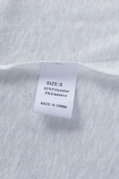 Cache-maillot blanc uni boutonné à col en V