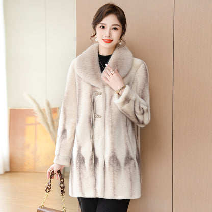 Women's Fashionable Temperament Warm Imitation Mink Coat