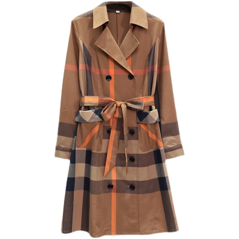 Dress Female British Style Suit Collar Temperament Plaid Skirt