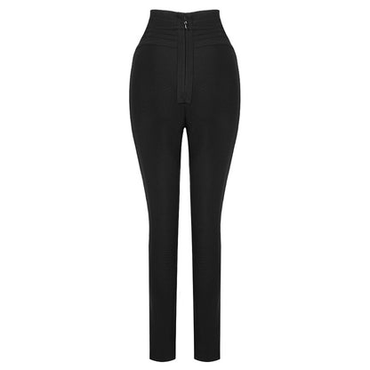 Women's Elastic High Waist Bandage Casual Solid Color Leggings