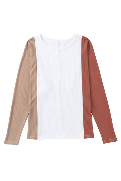 Apricot Colorblock Dolman Knit Top