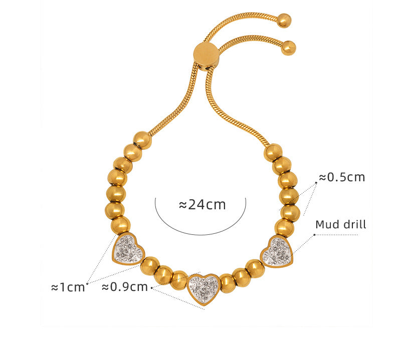 18K Gold Noble and Luxurious Butterfly/Love/Ball Bead Design Bracelet