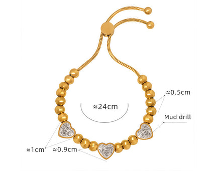 18K Gold Noble and Luxurious Butterfly/Love/Ball Bead Design Bracelet