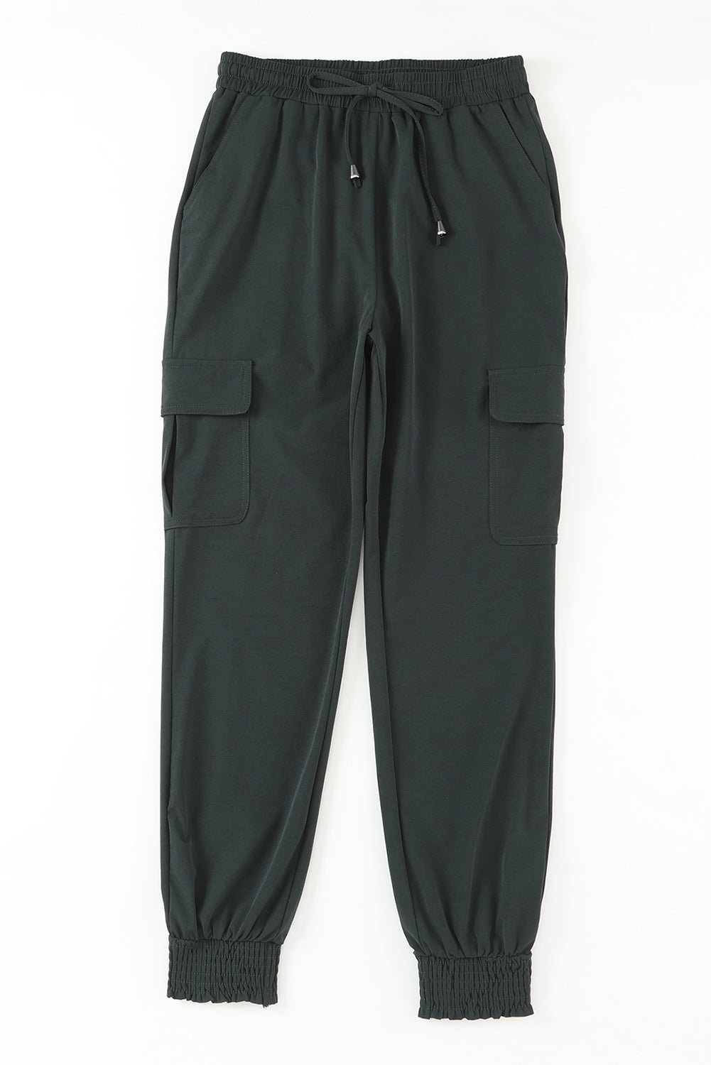 Pantalon de jogging taille haute gris avec poches latérales et cordon de serrage