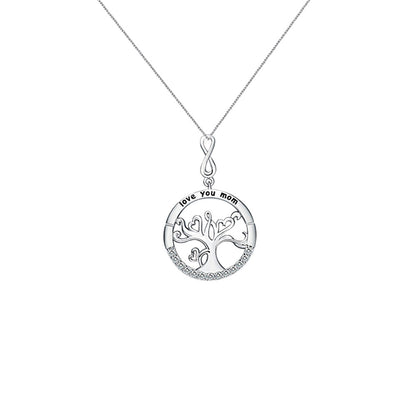 A light luxury tree of life inlaid full diamond design gift box pendant necklace for mother