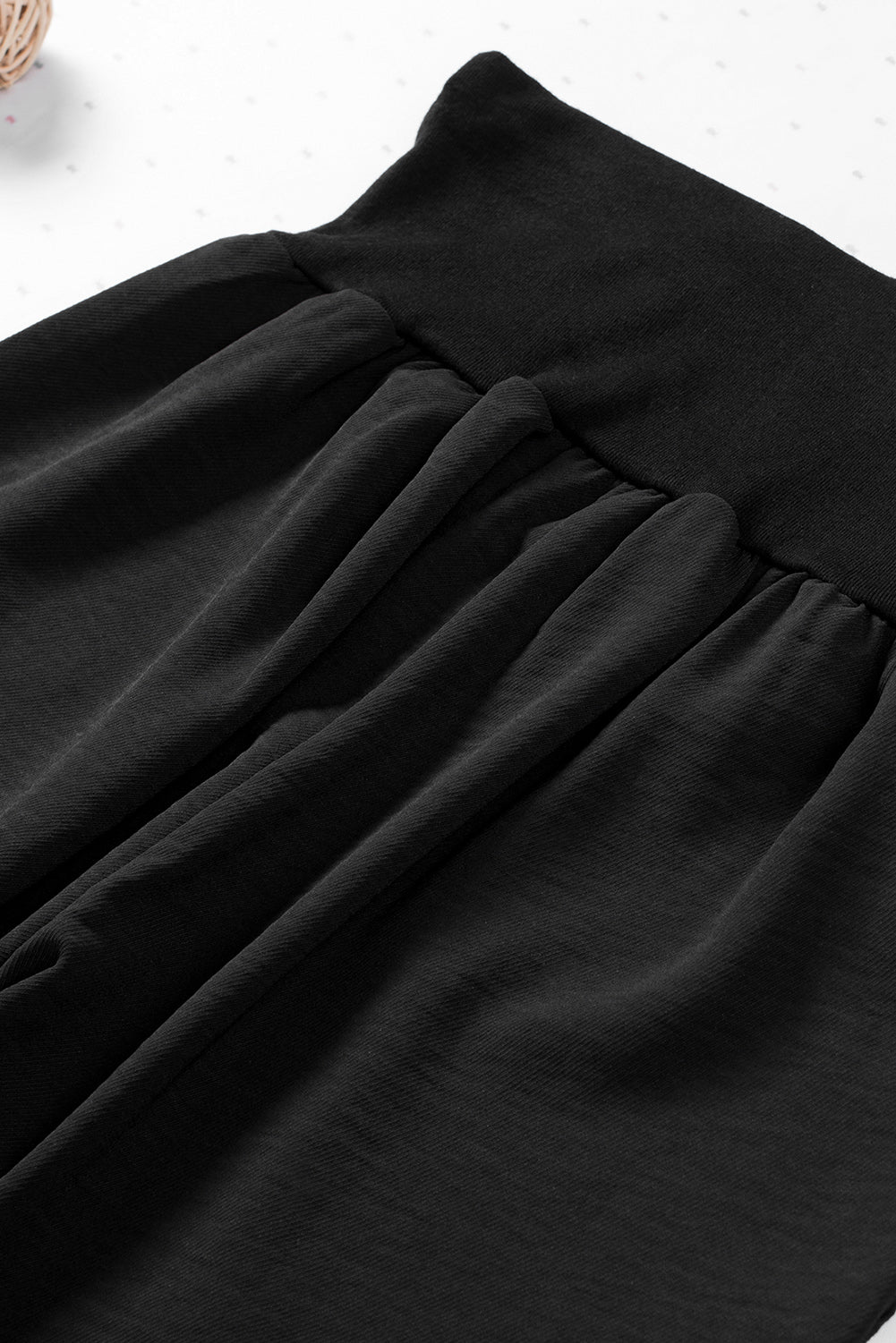 Pantalon de jogging décontracté noir à taille élastique fuselée avec poches