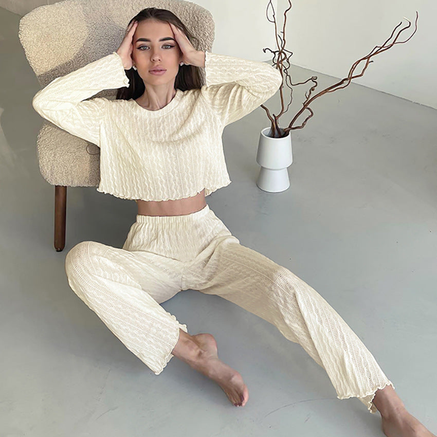 Women's Comfortable Loose Cut Out Knitted Pajamas