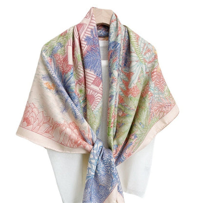 Foulard double face en laine de soie de différentes couleurs FINSBURY Forêt tropicale humide