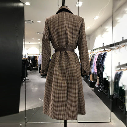 Korean plaid wool coat