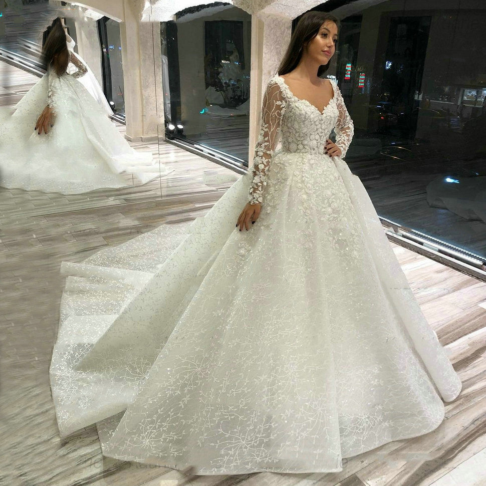 Robe de soirée de mariage remorqueur pour femmes