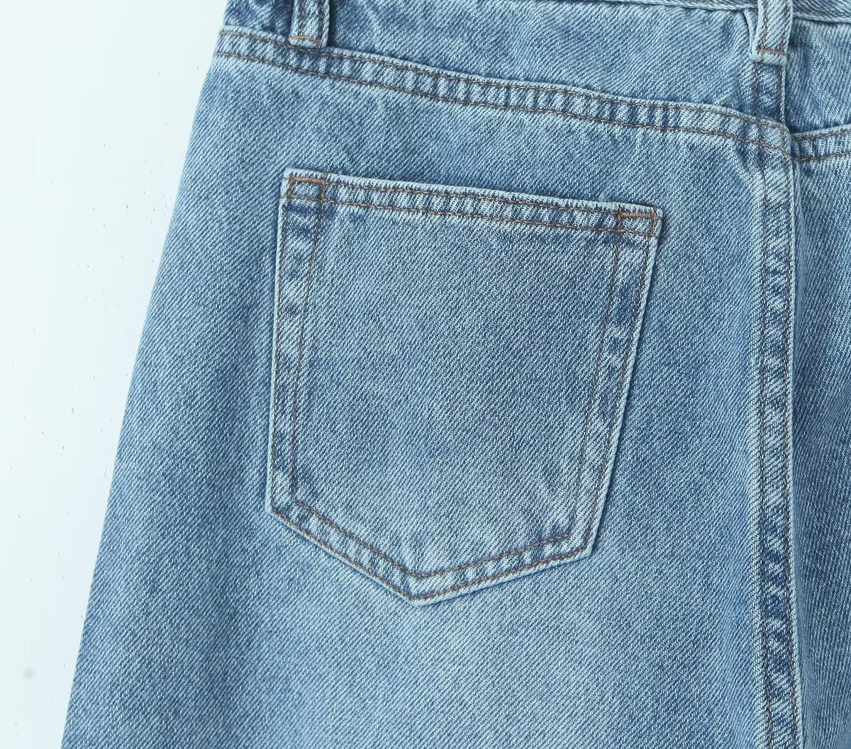 Printemps taille haute décontractée Micro élastique fente avant légèrement évasé jean femmes