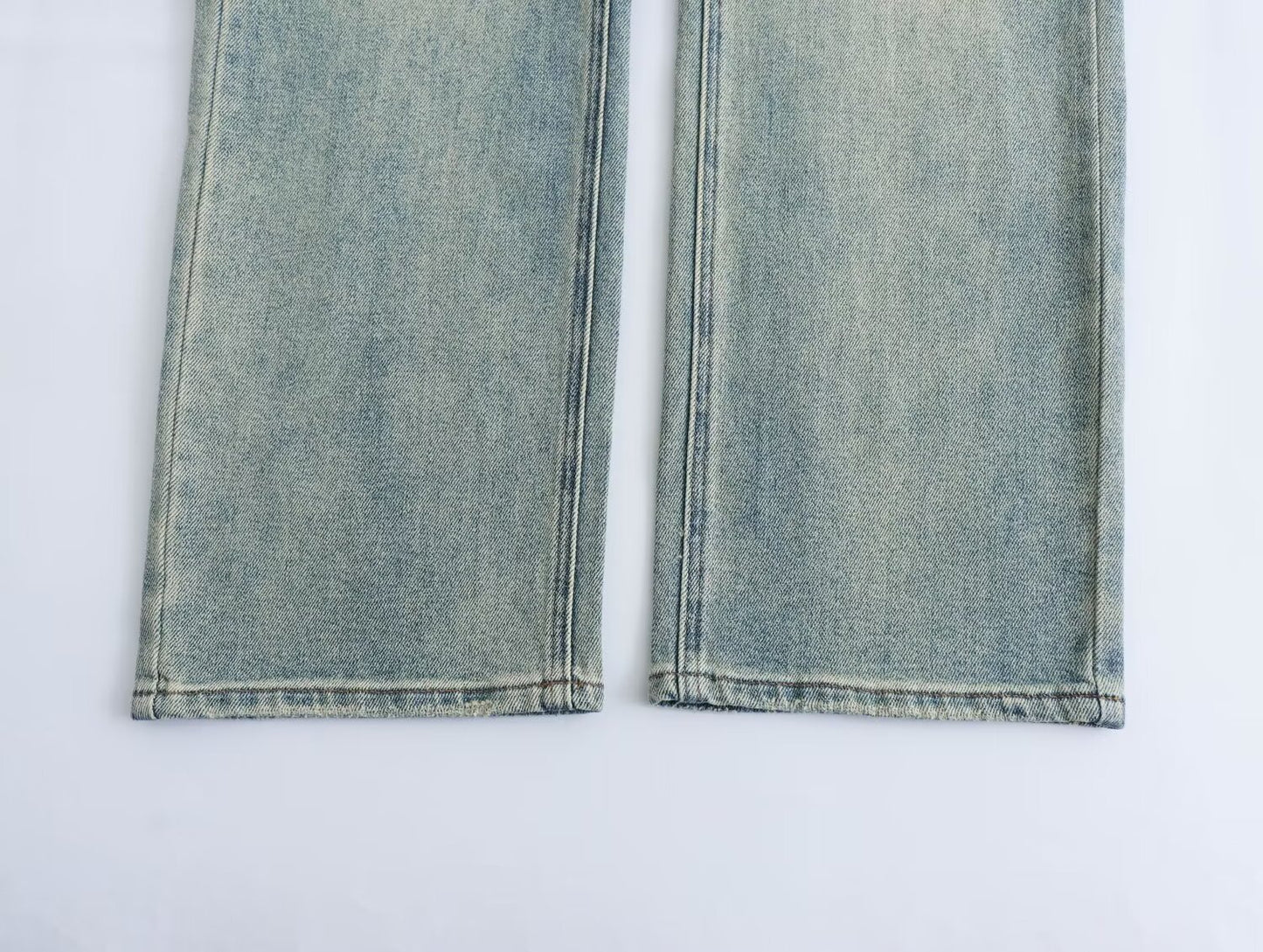 Gerade Jeans mit weitem Bein für Damen, Frühlingstrend, hohe Taille, locker sitzende Schlankheitshose