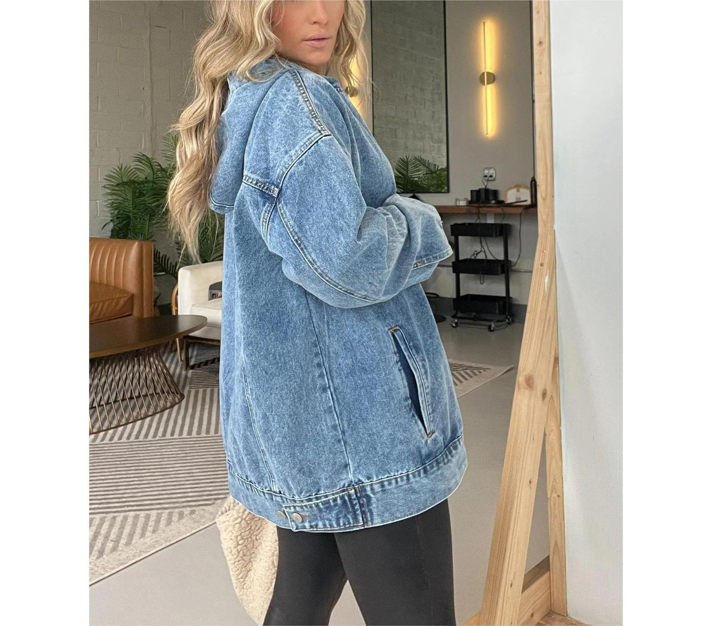 Vêtements pour femmes, pull à capuche ample, sweat à capuche en jean