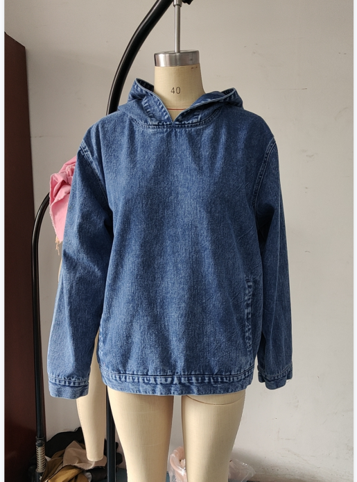 Vêtements pour femmes, pull à capuche ample, sweat à capuche en jean