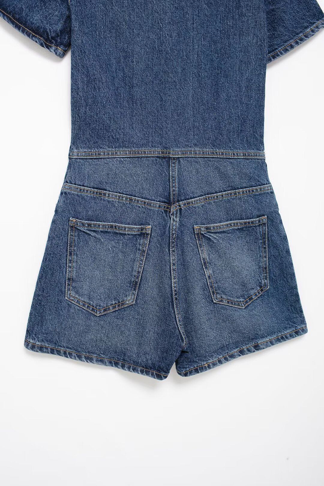 Combinaison short en jean pour femme