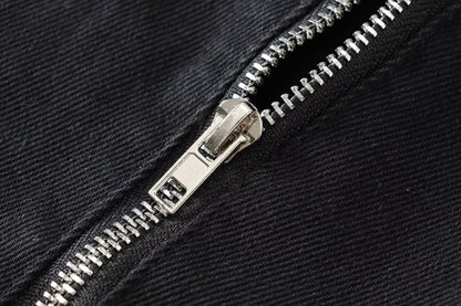 Frühling Frauen Einfarbig Lose Zip Tasche Langarm Mantel