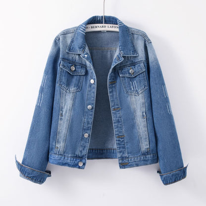 Denim Retro Shacket Women Hong Kong Denim Top Loose Fitting Workwear Jacket Internet Coat Women