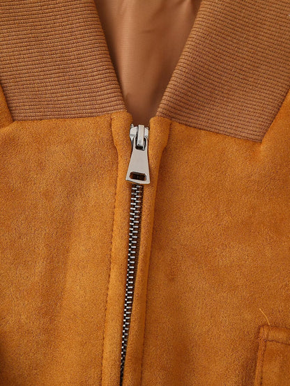 Frühherbst Retro Goldbraune Overzise Jacke