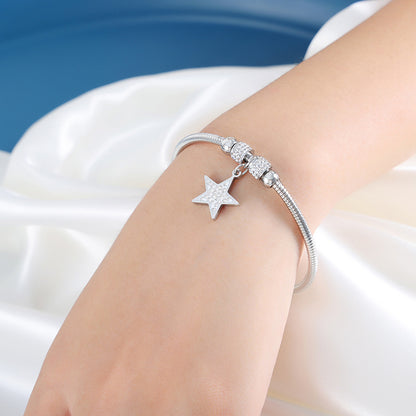 18K gold noble and dazzling flower/star/cross/round/square design light luxury style bracelet