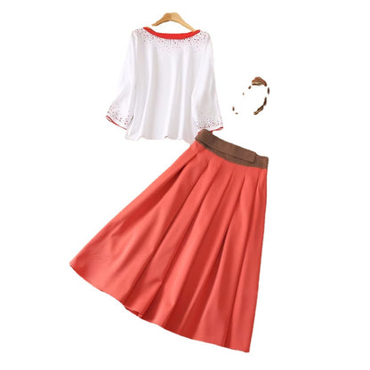 Two Piece High Waist Skirt With Large Hem