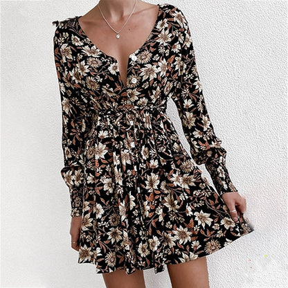 Robe de soirée style Boho à fleurs pour femmes, vêtements Sexy pour dames