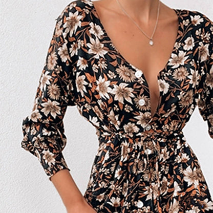 Robe de soirée style Boho à fleurs pour femmes, vêtements Sexy pour dames