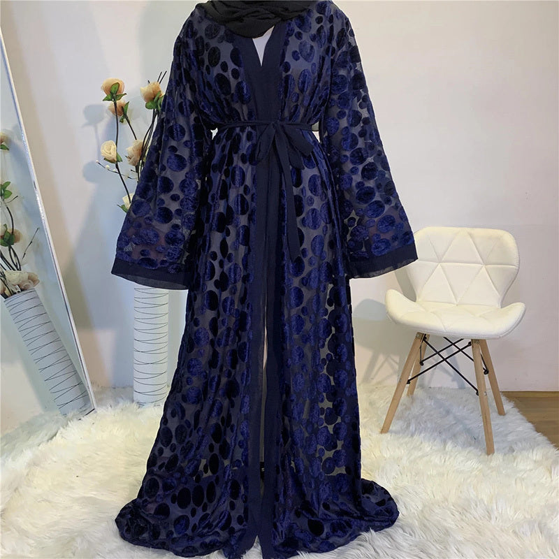 Dubaï femmes vêtements Maxi Long caftan Abaya Robe malaisienne Cardigan