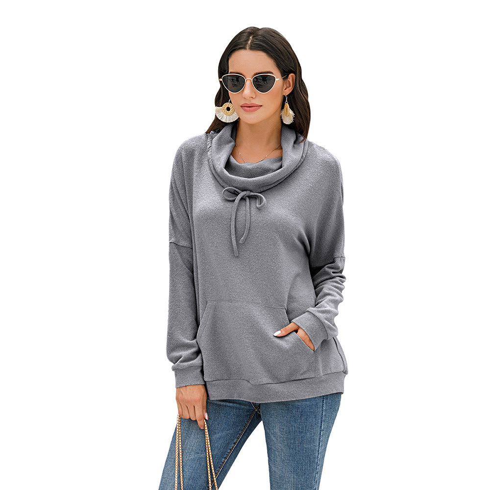 Sweat-shirt en cachemire à manches longues pour femme, ample, couleur unie, pull en peluche, automne et hiver