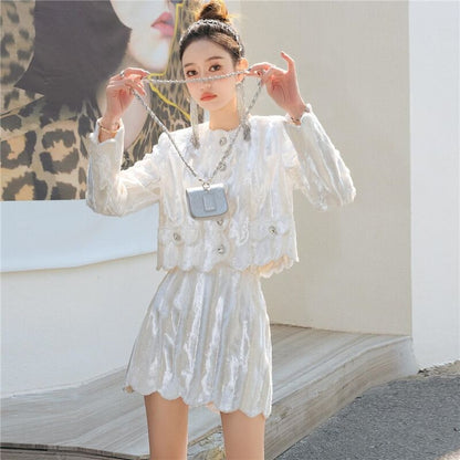 Ladies High-end Affordable Luxury Socialite Temperament Skirt Short Suit