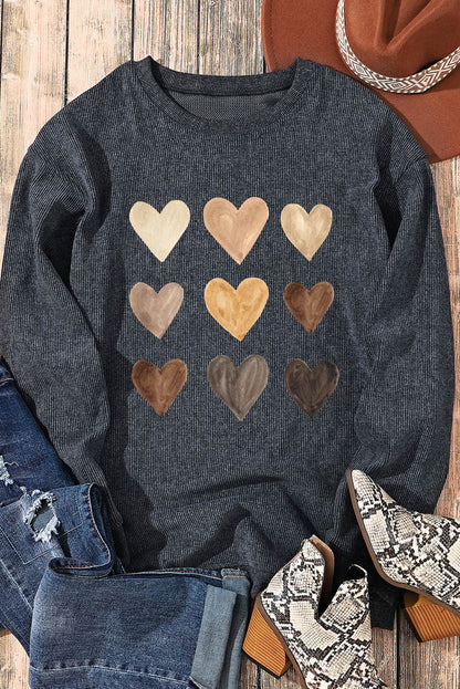 Sweat-shirt gris à cordon en forme de cœur pour la Saint-Valentin