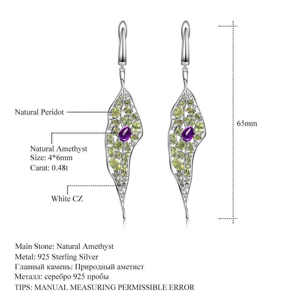 Bijoux personnalisés Femme Boucles d'oreilles Améthyste Olivine