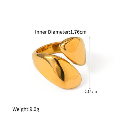 18k gold trendy personalized asymmetric design open ring