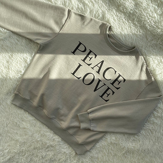 Autumn and winter thick inner sanding peace love loose sweater