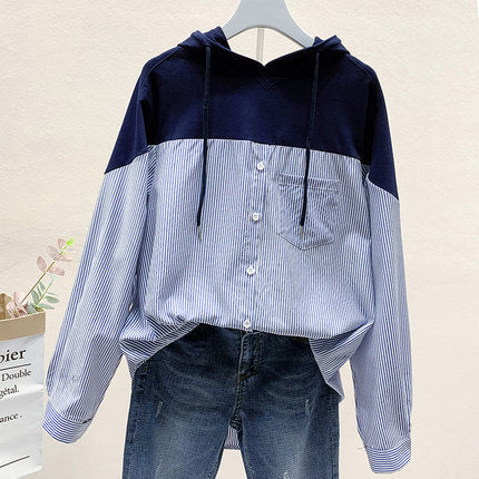 Women's Fashion All-matching Loose Patchwork Top