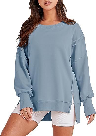 Solide übergroße Sweatshirt Rundhals Langarm Pullover Hoodies Tops Mode Herbst Frauen Kleidung Winter