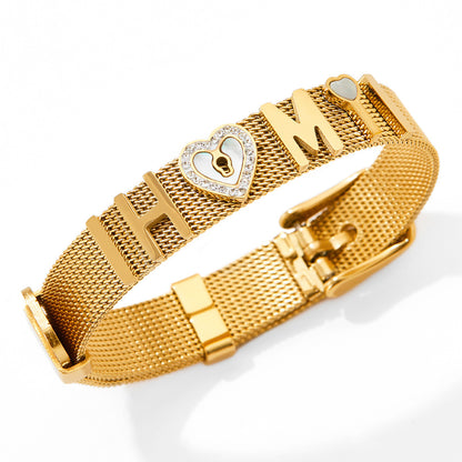 18K trendy fashion HM matching strap design light luxury style bracelet