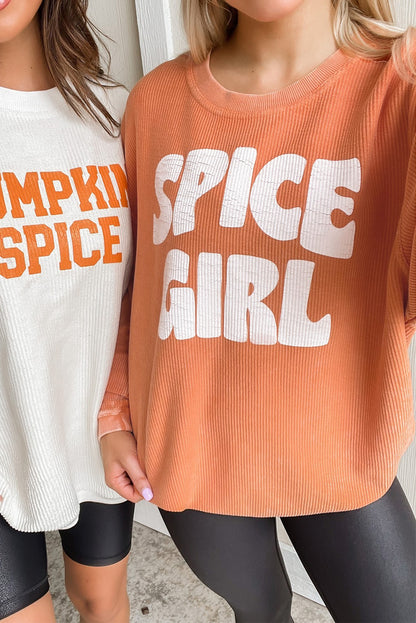 Sweat-shirt graphique SPICY GIRL en cordon orange