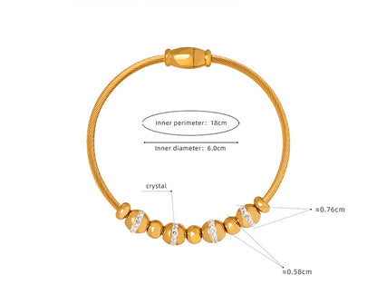 18K gold exquisite and noble heart-shaped/round/oval/eye/butterfly/ball bead design bracelet