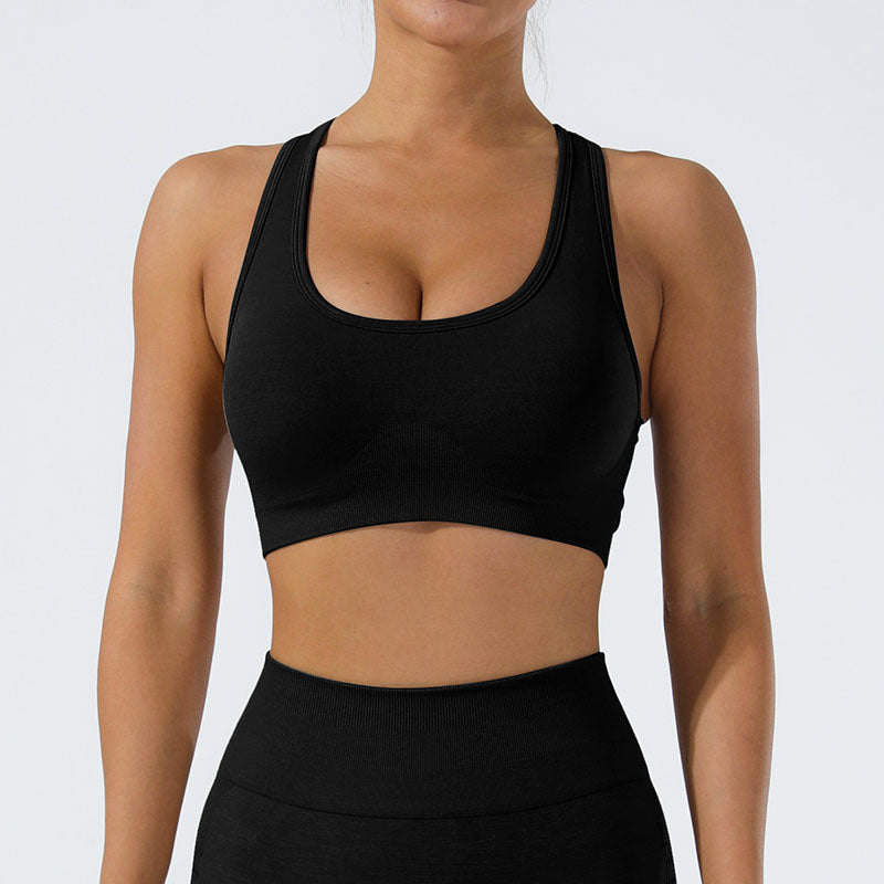 Soutien-gorge d'exercice super doux au toucher pour le dos, sous-vêtements résistants aux chocs, pour la course à pied et le fitness