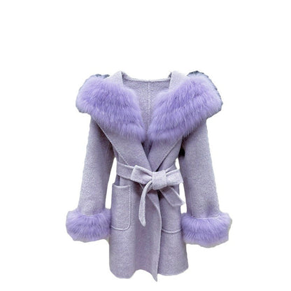 Autumn And Winter Coat Women's Sheepskin Woolen Slim Fit